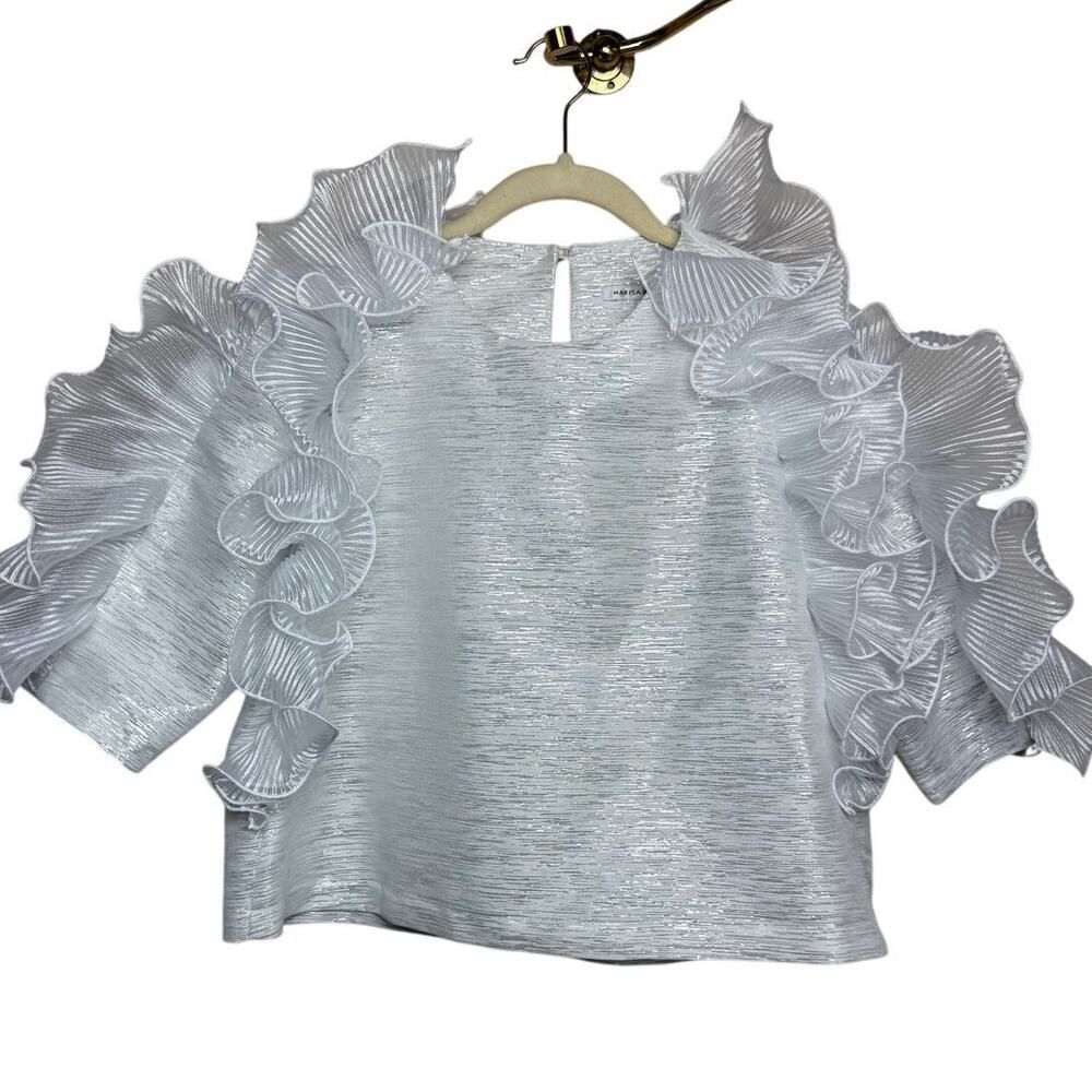 Marisa Baratelli Thai Silk Ruffle Top Sz. 6